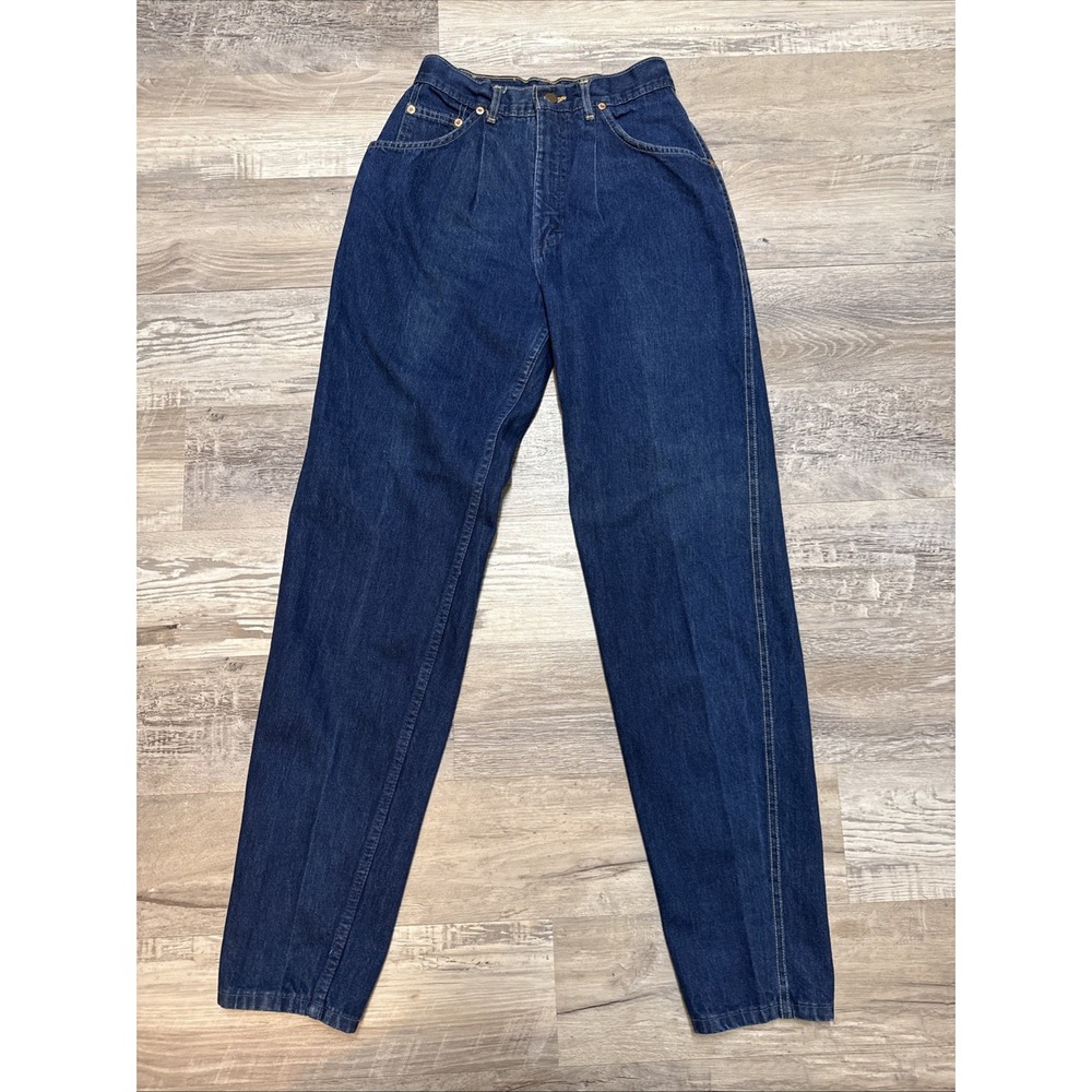 Vintage Lee Ultra High Waist Pleated Mom Jeans Taper Pleat 80s Size‎ 9